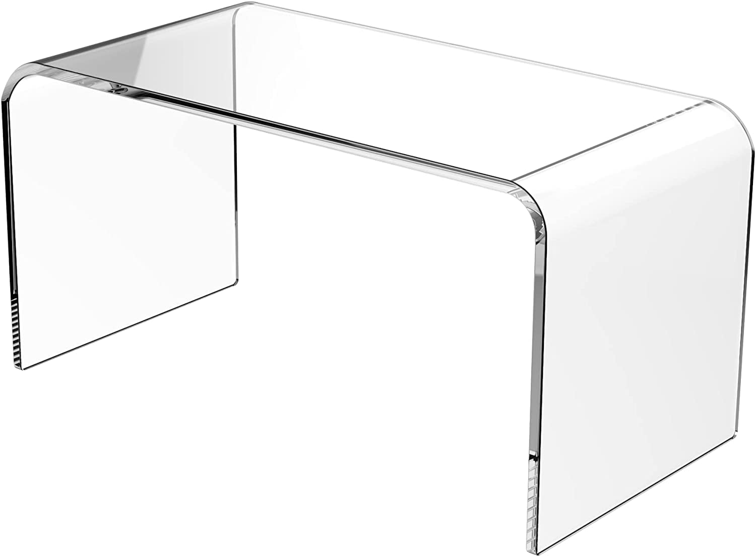 Homepraise Acrylic Coffee Table with PVC Cover Protector 32" Modern Waterfall Tea Table,3/5" Thick