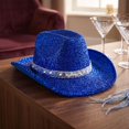thumbnail image 3 of Cowboy Hat for Men Women, Western Rhinestone Cowgirl Cap,One Size, 3 of 4