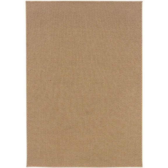 Oriental Weavers Karavia Indoor/Outdoor Rug - 2160X - 8'6" x 13' - in Sand - Classic Casual Style, Water, Stain and Fade Resistant, Hose Clean, Patio, Outdoor Living Area Rug