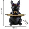 thumbnail image 4 of Vinbcorw Cool Bulldog Escultura Estatua Francesa con Bandeja de Acero Inoxidable Estatua Decoración de Mesa Moda Textiles para el hogar Almacenamiento de Escritorio multifunción Negro B, 4 of 7