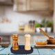thumbnail image 5 of Black Wooden Salt and Pepper Mill Tray Acacia Wood Tray Peper Mill Holder Mills & Shakers Salt & Pepper Grinder Rest, 5 of 5