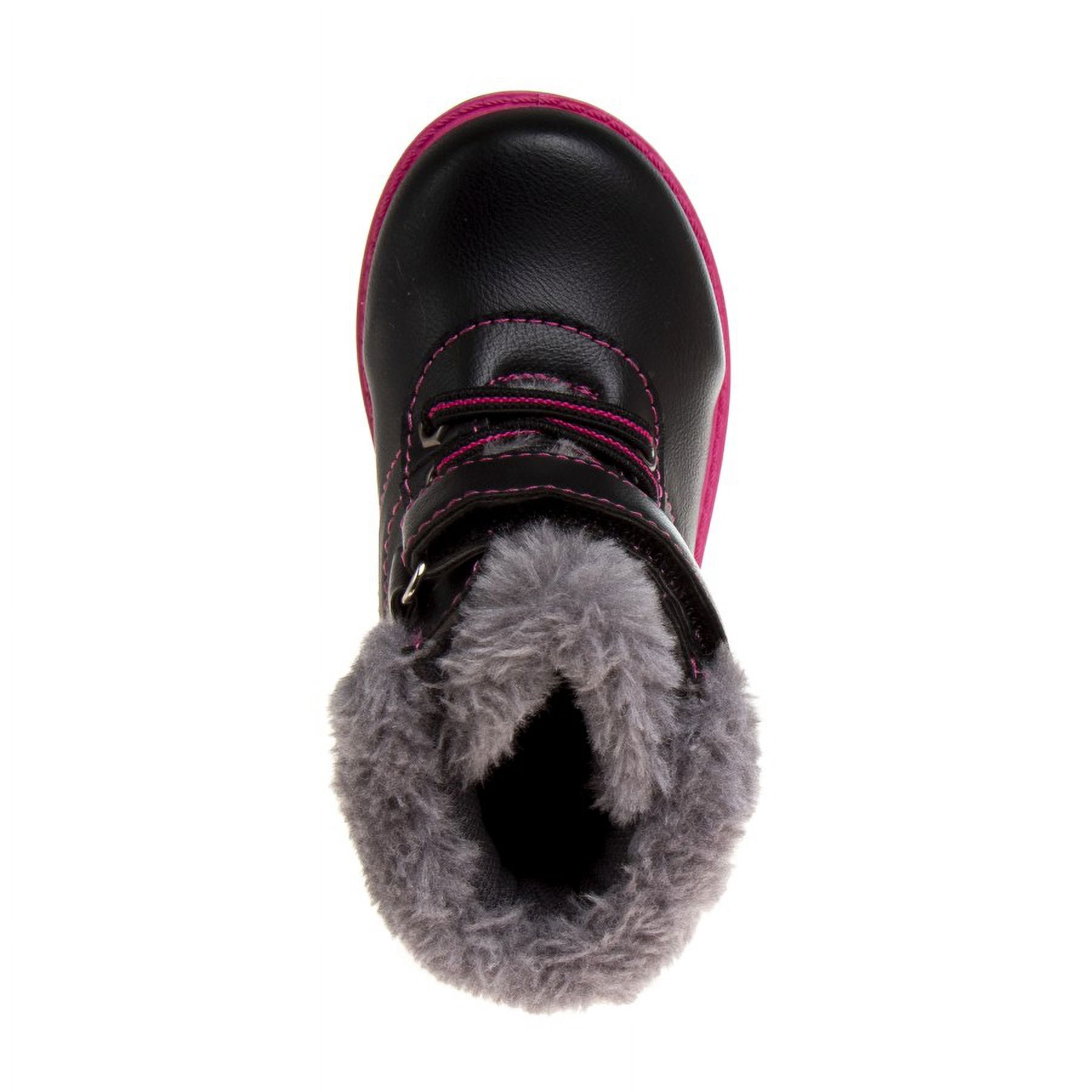 Beverly Hills Polo Club Toddler Girls Faux Fur Lace-Up Boots, Black