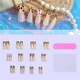 thumbnail image 2 of 24 Pcs Bows Acrylic Nails Leopards Print Full Covers On Nails French Tip Press On Nails Glossy False Nails, 2 of 8