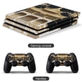 thumbnail image 2 of Decal Skin for PS4 Slim / PS4 Pro / PS4, Whole Body Vinyl Sticker Cover for Playstation 4 Console and Controller (White Gold Retro Chinese Building Pattern), 2 of 5