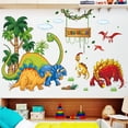 thumbnail image 1 of Adhesivos de pared con dibujos animados de dinosaurios, animales de la jungla, PVC, 30 x 90 cm, 1 of 4