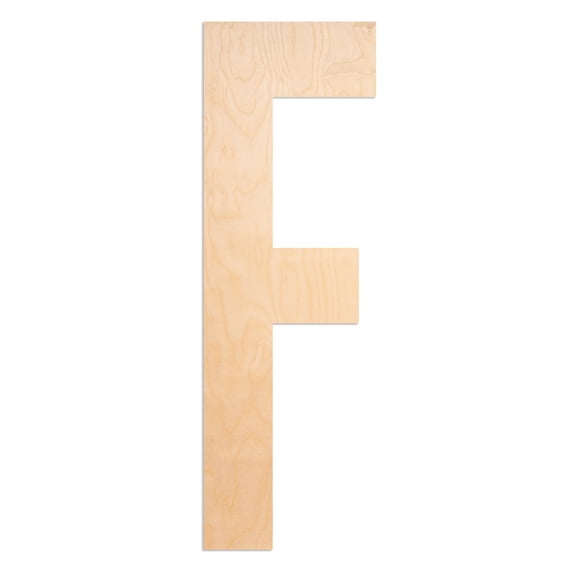 18 In. Letter F, Unfinished Market Monogram Wood Letter. For your DIY Decor such as Door Hanger, Wall Decor, Alphabet for Birthday, Wedding (F)