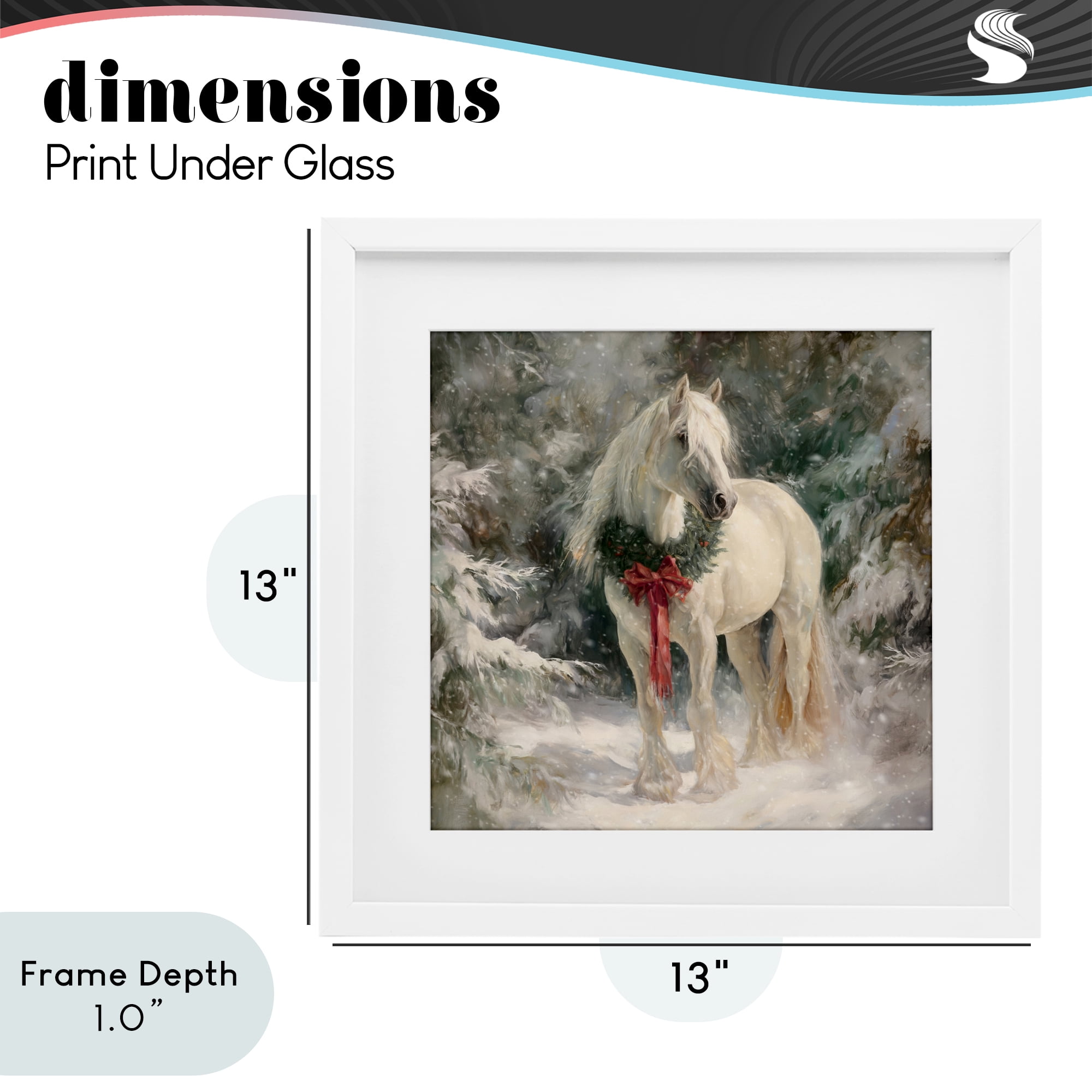 Stupell Industries Pretty Christmas Mare White Framed Print Under Glass, design by Tina LeCour