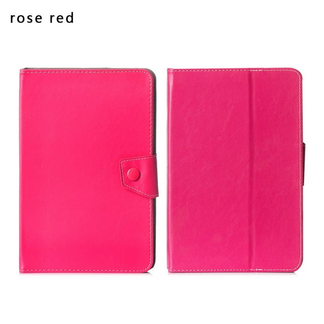 Étui Universel pour Tablette 7 8 9 10,1 Pouces à Rabat avec Support, Couverture pour iPad Samsung Huawei Lenovo Android Rigide PC Tablette, Étui de Protection Rose Rouge Universel 8 Pouces