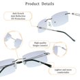 thumbnail image 2 of LifeArt Blue Light Blocking Glasses, Computer Reading Glasses, Anti Blue Rays, Reduce Eyestrain, Stylish for Men and Women(Silver,No Magnification), 2 of 5