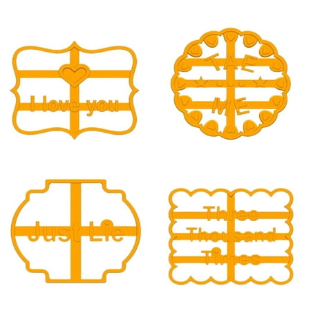 

Shiusina Biscuit Moulds Shapes Design With Good Cutters 4PC Molds Wishescracker Premium Cookie Cake Mould Novel Tableware Yellow