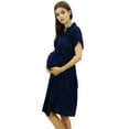 thumbnail image 4 of Bimba Maternity Robe Nursing Coverup With Side Shoulder Buttons Baby Shower Gift, 4 of 10