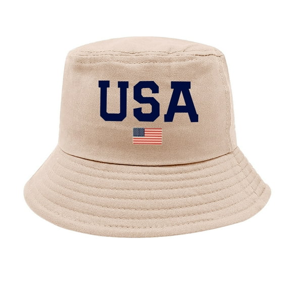 Clearance! Audhol Bucket Hat July 4 independence Day American Honors Bucket Hat Adult Unisex Fishing Sun Hat Black Bucket Hats for Woman Beige One Size