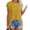 Yellow, variant on Solid Color Women Loose Short Sleeve Off Shoulder Shirt With Pocket