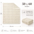 thumbnail image 3 of CHHYVKUIN  Faux Fur Bubble Throws 50" x 60" , Luxury Plush Faux Rabbit Fur Throw Blanket for Couch, Sofa, Chair & Home Décor, Cream White, 3 of 8