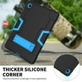 thumbnail image 3 of SOATUTO for Samsung Tab A8 Case Heavy Duty with Kickstand Armor Hard Back Case Cover with Tempered Glass Screen Protector for Samsung Galaxy Tab A8 10.5 Inch 2022 X200 X205 X207 - Black+Blue, 3 of 7