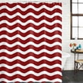 thumbnail image 3 of Red White Waterproof Fabric Shower Curtain,Modern Abstract Waves Water Ripple Striped Waterproof Fabric Shower Curtain for Bathroom Curtains Bathtubs Hotel Shower Curtains with 12 Hooks Stall 48x72in, 3 of 8