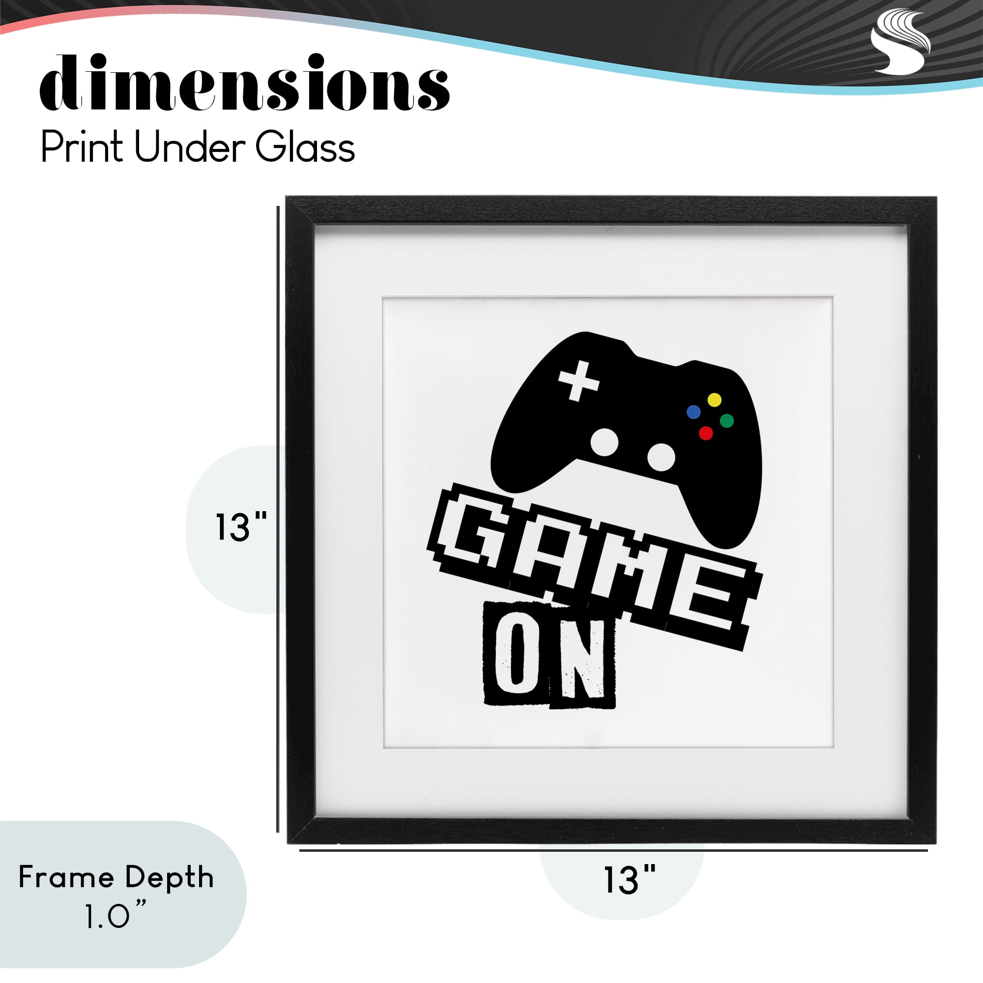 Stupell Industries Playful Game On Black Framed Print Under Glass, design by Marcus Prime