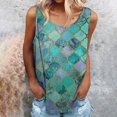 thumbnail image 2 of Mujeres moda sexy sin mangas flor pirnt chaleco cuello redondo impreso tops camiseta chaleco blusa tops Pompotops lopia991397, 2 of 5