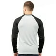 thumbnail image 3 of Men's Long Sleeve Crew Neck Baseball Shirt, Casual Dynamic Cotton Raglan T Shirts, Black/White S, 1 Count, 1 Pack, 3 of 7