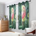 thumbnail image 2 of Yayeee Window Curtains Light Filtering 63"x42" Grommet Panel Pair Home Living Room Decor, Moon Flamingo, 2 of 7