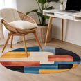 thumbnail image 4 of Round Rugs 3Ft, Color Block Retro Round Area Rug Washable Indoor Throw Carpet, Abstract Art Modern Small Non Slip Circle Rug for Bedroom Living Room Home Decor Aesthetic, 4 of 8