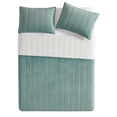 thumbnail image 5 of Mainstays Solid Textured Corduroy Striped Quilt, Sage Green, King, All Ages, 5 of 9