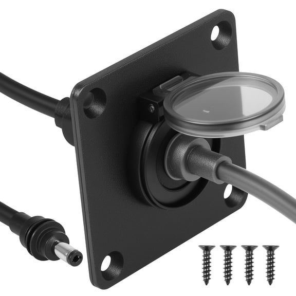 Xdziklosj Waterproof Wall Socket Passthrough for Mini Easy Install RV Wall Socket Passthrough with DC Female Connector for RV Van Boat