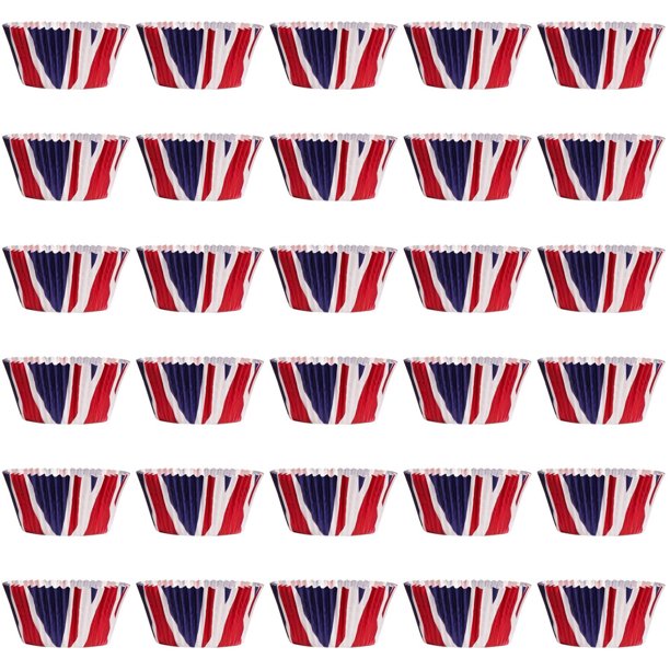 200 Uds Union Jack Cupcake Case Muffins postre pastel titular papel taza papel Cupcake Liners