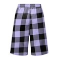 thumbnail image 4 of JoveMarine Men's Plaid Cargo Shorts Loose - Summer Work Shorts with Multiple Pockets, Knee-Length Relaxed Fit for Daily Wear,Purple L, 4 of 6