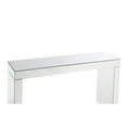 thumbnail image 2 of Wooden Writing Desk with Mirror Panel Frame and Panel Base Silver, 2 of 5