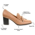 thumbnail image 3 of Journee Womens Crawford Square Toe Mid Stacked Heel Pumps, 3 of 10