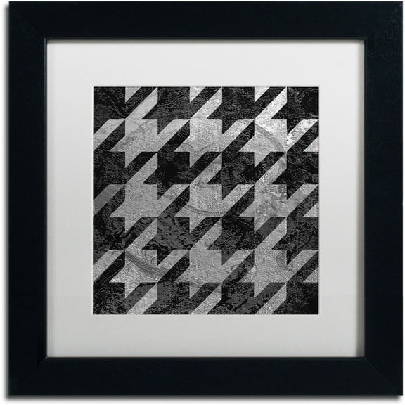 Trademark Fine Art "Houndstooth VI" Canvas Art by Color Bakery White Matte, Black Frame