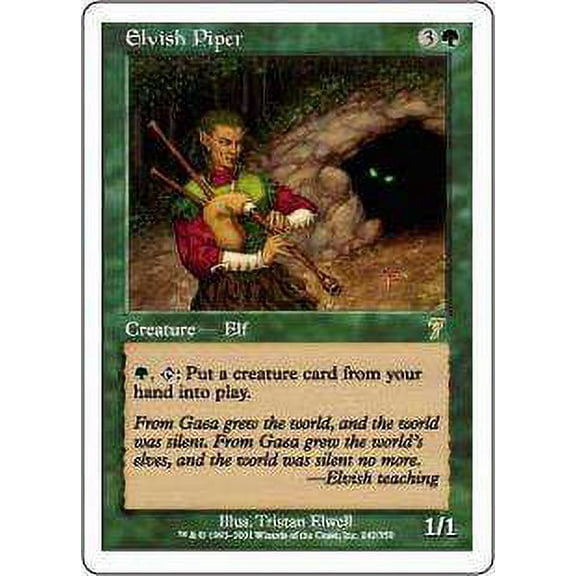MtG 7th Edition Rare Elvish Piper #242
