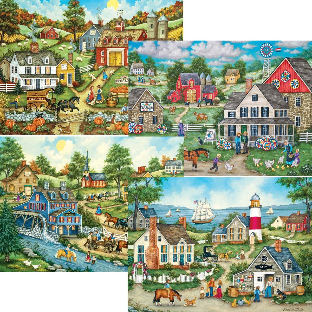Masterpieces Puzzle Co Simple Living Set Of 4 Jigsaw Puzzle Walmart Com Walmart Com