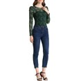 thumbnail image 2 of Allegra K Women's Puff Long Sleeve Semi Sheer Floral Lace Tops, 2 of 6