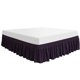 thumbnail image 1 of Wrap Around Bed Skirt, 110gsm Microfiber Elastic Dust Ruffles Bedskirts,Three Fabric Sides Fade & Wrinkle ,No Lift Mattress with 16 Inch Tailored Drop - Dark Purple King Unique Bargains Falda De Cama, 1 of 6