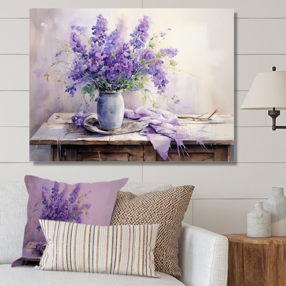 Designart "Still Life With Violet Accents" Violets Canvas Prints