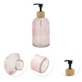 thumbnail image 5 of Unique Bargains 1 Pc Round Bottom Vertical Stripe Soap Dispenser 13.53oz Pink Black, 5 of 6