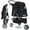 Black, variant on Folding Dog Stroller, 3 Wheels Pet Strollers Pet Gear for Small Medium Cats Dogs Puppy with Storage Basket, Cup Holder,Lightweight-Pink, 35.04inchx 17.32inchx 38.58inch