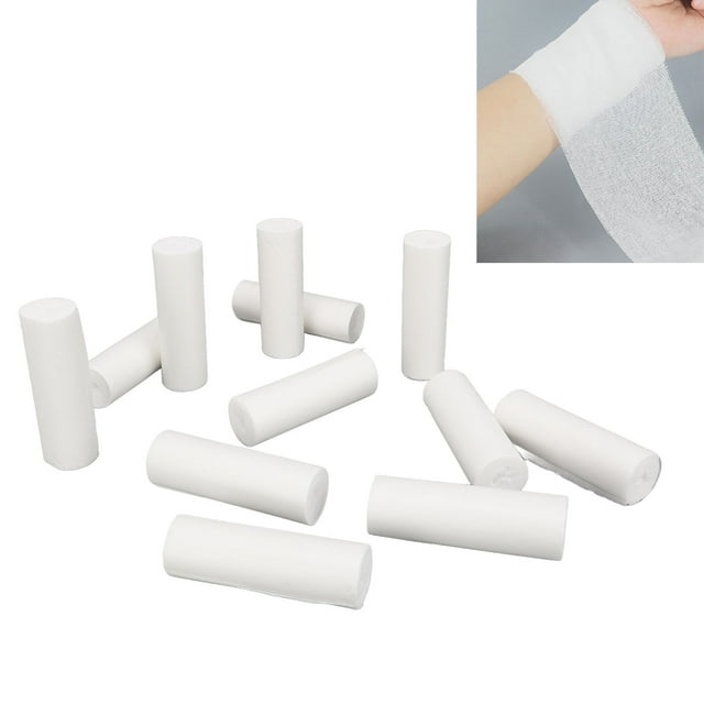 Gauze Roll, 12PCS Breathable Multifunctional Cotton Soft Gauze Bandage for Camping
