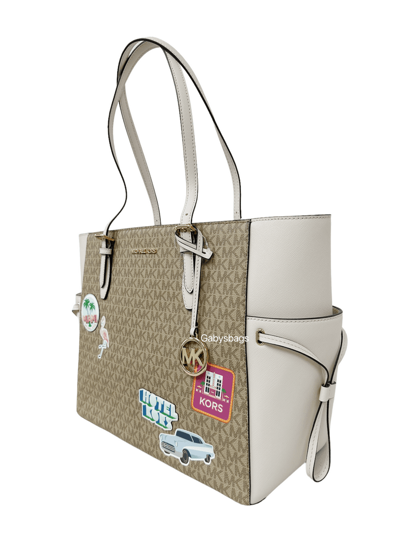 Michael Kors Gilly Large Drawstring Handbag, Light Cream MK