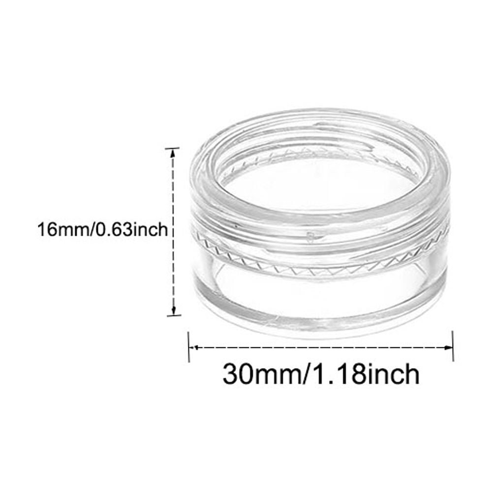 30 Pieces 3g Empty Clear Plastic Sample Containers with Lids Cosmetic Jars (Clear 3g)