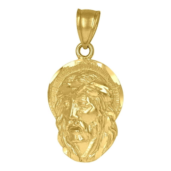 10k Yellow Gold Unisex Jesus Religious Charm Pendant for Men Women