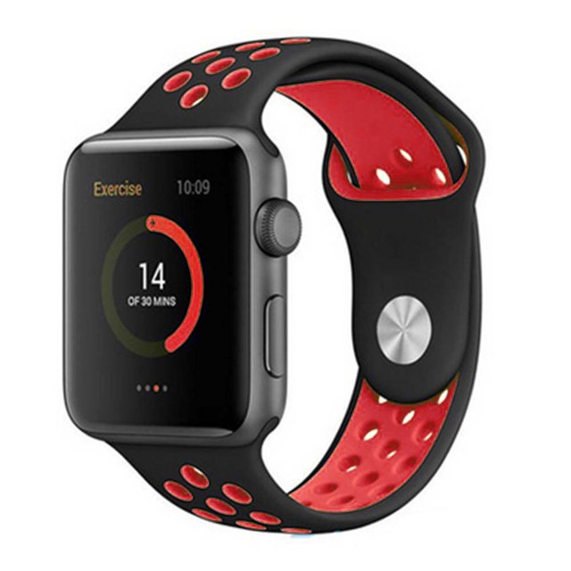 Compatible con Apple Watch Band 38-40 mm / 42 mm-44 mm, correa de muñeca de repuesto deportiva de silicona transpirable Compatible con iWatch Series 5/4/3/2/1 Adepaton 2033261-10