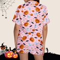 thumbnail image 4 of Halloween Pajamas Halloween Pumpkin Print Plus Size Button Nightwear Pajamas for Women Set, 4 of 8