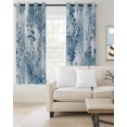 thumbnail image 2 of Blue Botanical Art Blackout Curtains for Bedroom Living Room Darkening Curtains 96 Inches Long Watercolor Leaf Modern Elegant Window Curtain 2 Panels Set Window Treatment Grommet Drapes 52"x96", 2 of 9