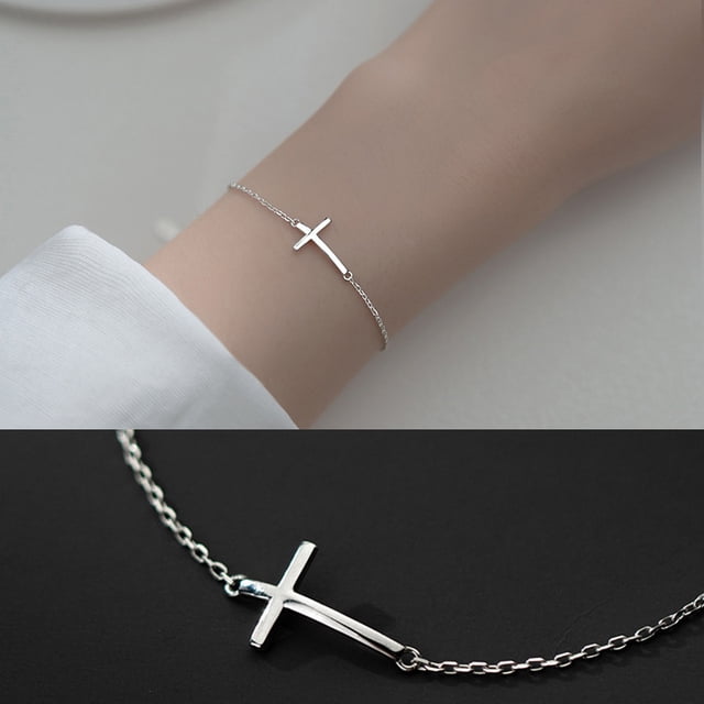 Pulsera cruzada de plata s925, estilo coreano, estilo fresco, personalidad simple, joyería de mano para mujeres