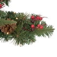 thumbnail image 3 of Northlight Pre-Lit Battery Operated Mixed Pine and Berries Christmas Snowflake Wreath - 32" - Warm, 3 of 4
