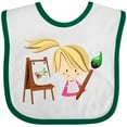 thumbnail image 3 of Inktastic Artist Girl With Easel Girls Baby Bib, 3 of 4