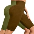 thumbnail image 4 of Women's Textured Compression Hip Lifting Fitness Pants, High Waisted Peach Booty Yoga Shorts 2PC Set with Seamless Design, Tummy Control Workout Gear for Gym, Running and Daily Training Light Green M, 4 of 4